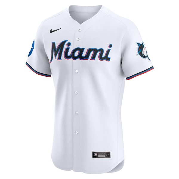Miami Marlins Nike Home Elite Pick-A-Player Retired Roster Patch Jersey - White - Image 2