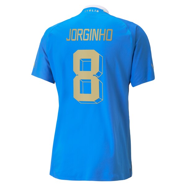 Jorginho Italy National Team Puma 2022/23 Home Authentic Player Jersey - Blue - Image 3
