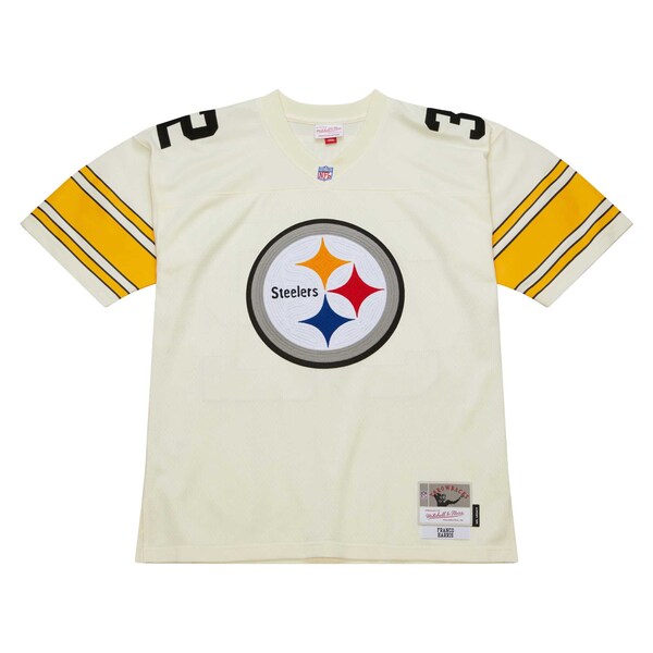 Franco Harris Pittsburgh Steelers Chainstitch Legacy Jersey - Cream - Image 3