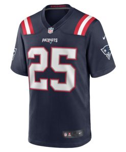 Alternative view of Marcus Jones New England Patriots Nike Game Player Jersey - Navy