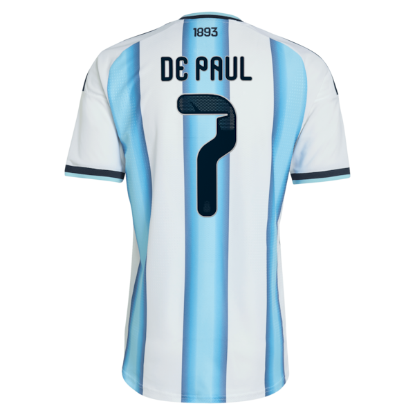 Rodrigo De Paul Argentina National Team adidas 2026 Home Authentic Jersey - White - Image 3