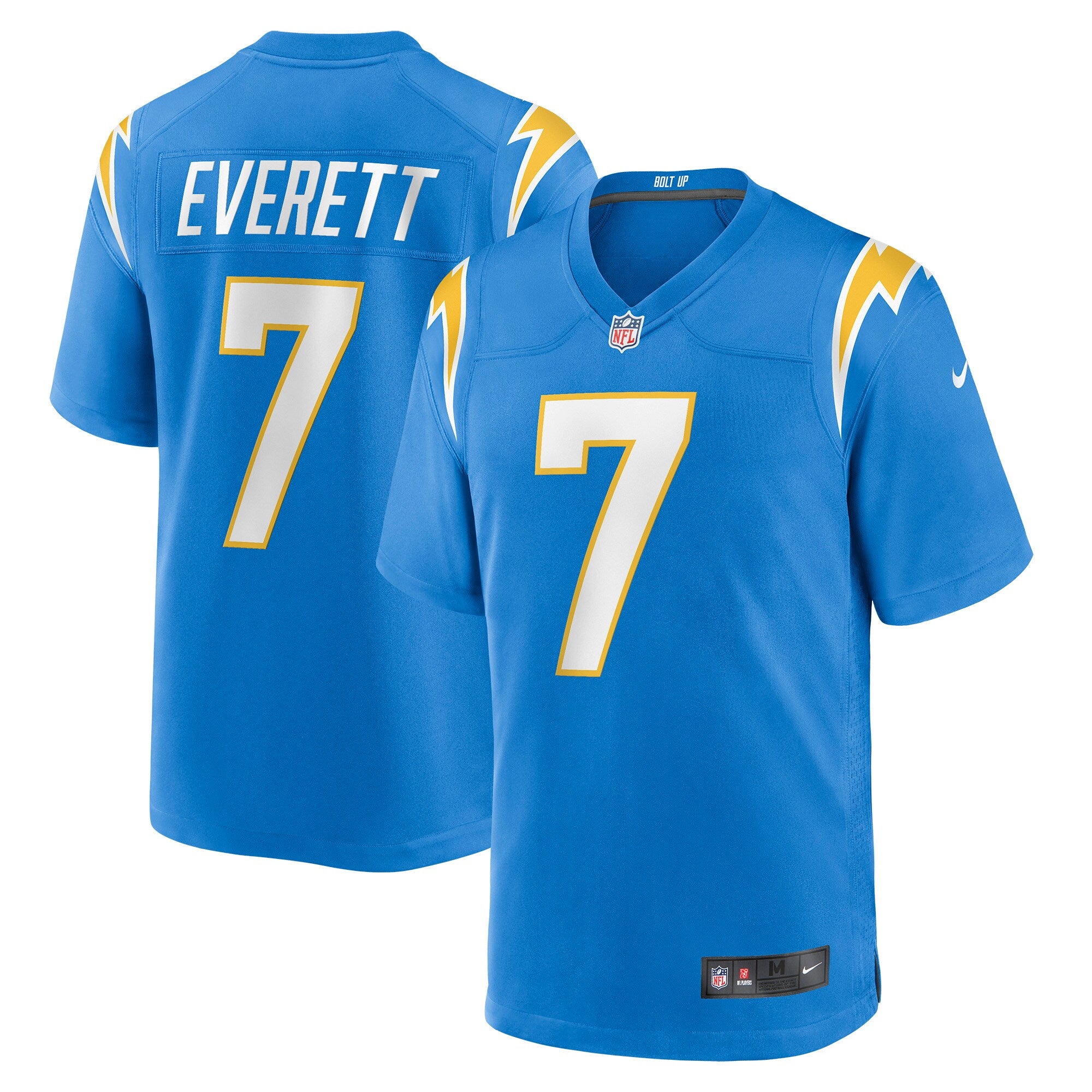 Gerald Everett Los Angeles Chargers Nike Game Player Jersey - White/Powder Blue - Image 3