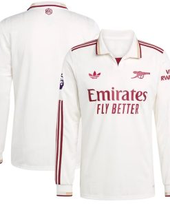 Arsenal adidas 2025/26 Third Authentic Long Sleeve Jersey - White/Blue/Red
