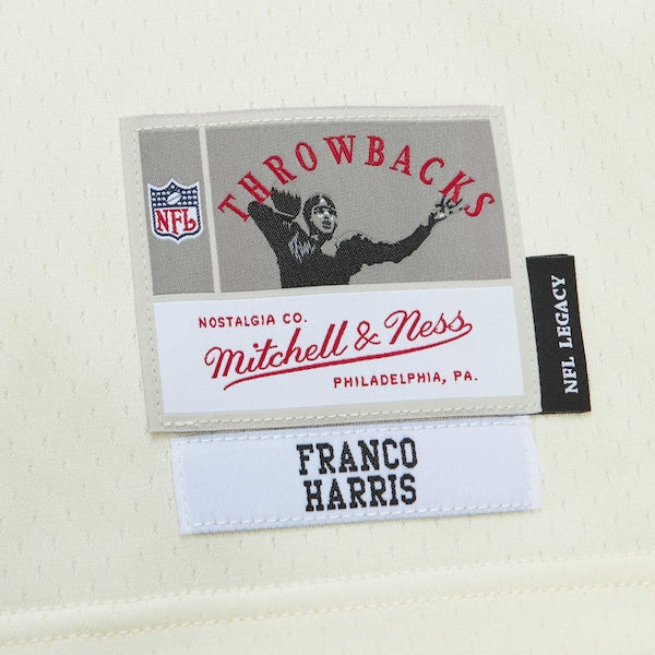 Franco Harris Pittsburgh Steelers Chainstitch Legacy Jersey - Cream - Image 6