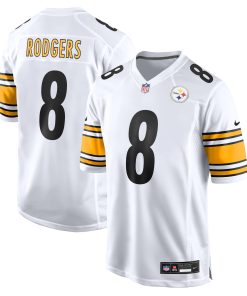 Alternative view of Aaron Rodgers Pittsburgh Steelers Nike Alternate 1933 Throwback Game Jersey - Gold/Black/White