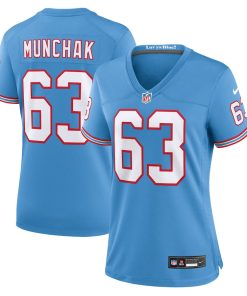 Mike Munchak Tennessee Titans Nike Women's Oilers Throwback Retired Player Game Jersey - Light Blue
