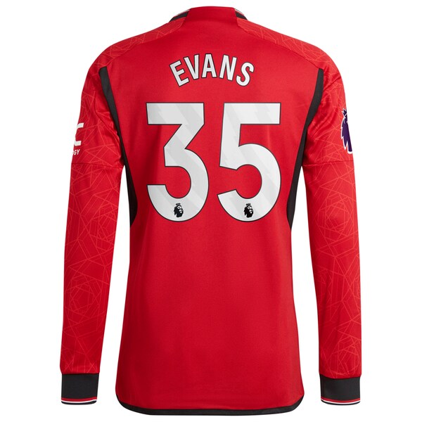 Jonny Evans Manchester United adidas 2023/24 Home Authentic Long Sleeve Player Jersey?ยจC Red - Image 3