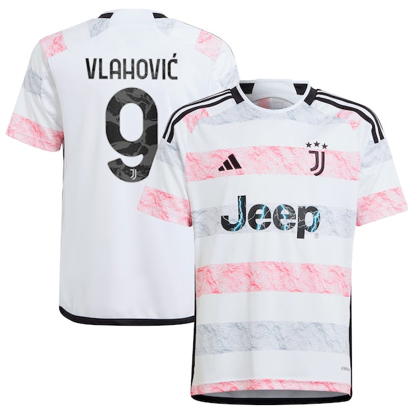 Du?an Vlahovi? Juventus adidas Youth 2023/24 Away Replica Jersey - White