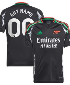 Alternative view of Arsenal adidas Youth 2024/25 Away Replica Custom Jersey - Black