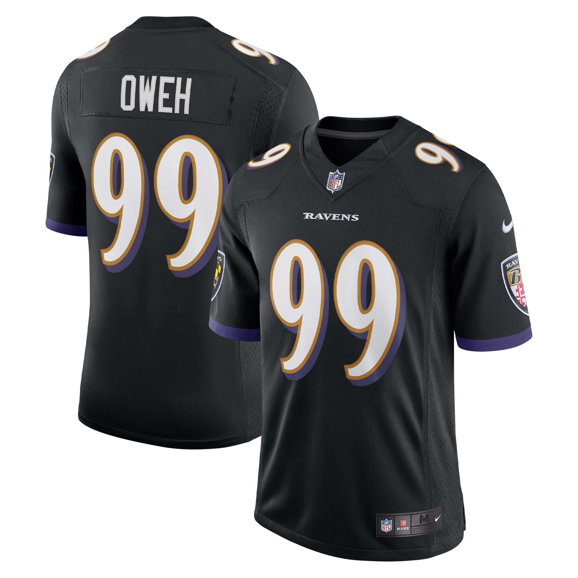 Odafe Oweh Baltimore Ravens Nike Vapor Limited Jersey - Purple/Black - Image 5
