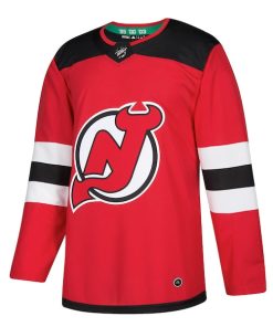 Alternative view of New Jersey Devils adidas Home Authentic Blank Jersey - Red