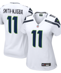Alternative view of Jaxon Smith-Njigba Seattle Seahawks Nike Women's  Game Jersey -  White/College Navy/Royal