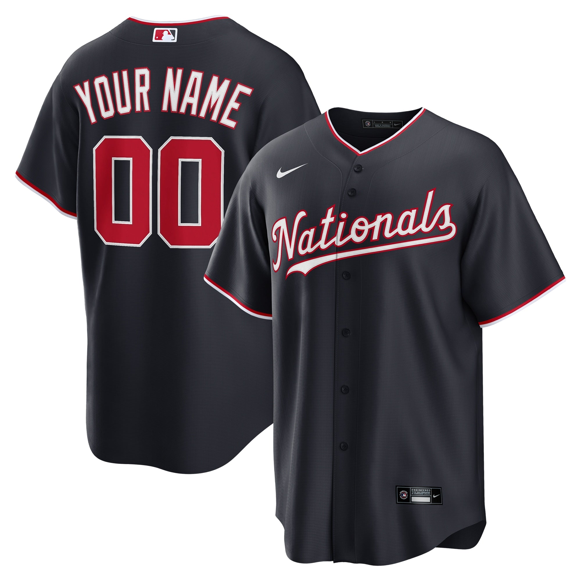 Washington Nationals Nike Home Custom Replica Jersey - White/Navy - Image 5