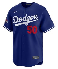 Alternative view of Mookie Betts Los Angeles Dodgers Nike 2024 World Series Champions Alternate Limited Player Jersey - Royal