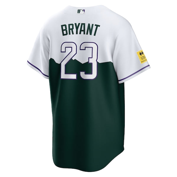 Kris Bryant Colorado Rockies Nike City Connect Replica Player Jersey - White/Forest Green - Image 3