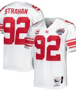 Michael Strahan New York Giants 2007 Authentic Throwback Retired Player Jersey - White/Royal