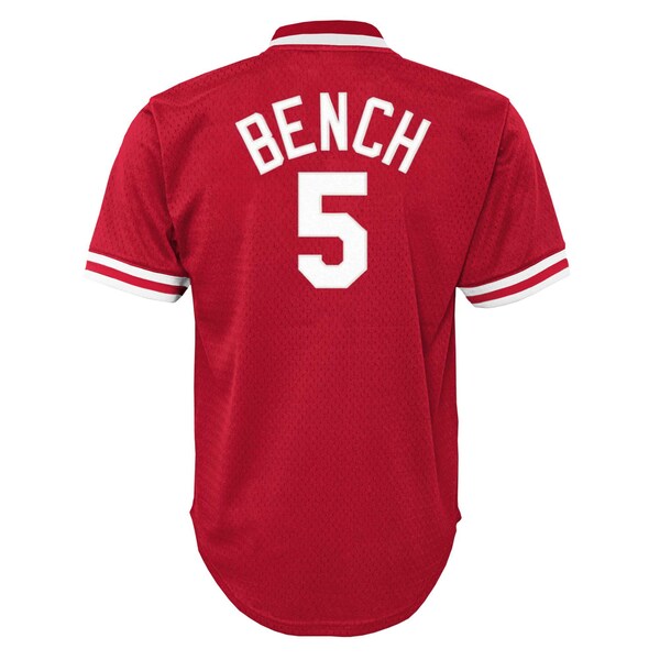 Johnny Bench Cincinnati Reds Youth Cooperstown Collection?Mesh Batting Practice Jersey - Red - Image 3