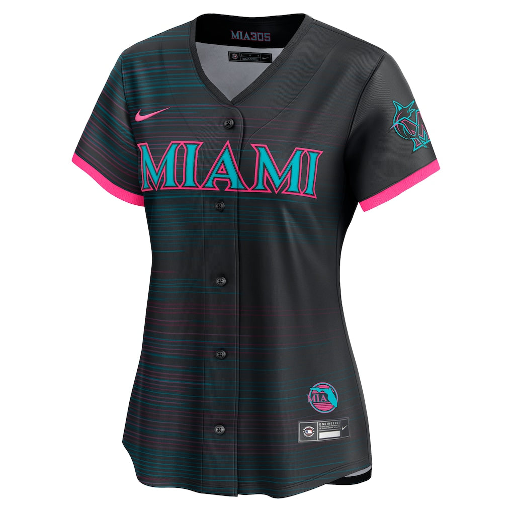 Miami Marlins Nike Women's 2025 City Connect Limited Jersey - Black - Image 2