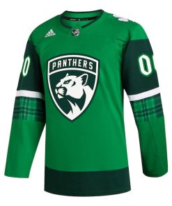 Alternative view of Florida Panthers adidas St. Patrick's Day Authentic Custom Jersey - Kelly Green