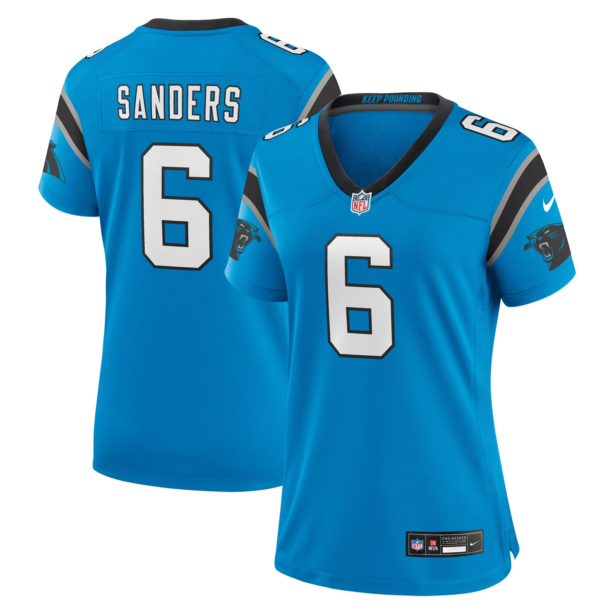 Miles Sanders Carolina Panthers Nike Women's Team Game Jersey - Black/Blue - Image 6
