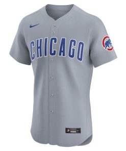 Alternative view of Chicago Cubs Nike Road Vapor Premier Elite Patch Jersey - Gray