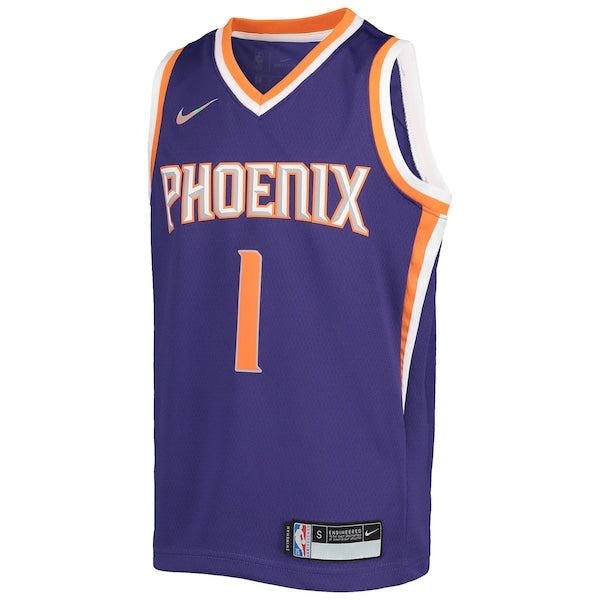 Devin Booker Phoenix Suns Nike Youth 2021/22 Diamond Swingman Jersey - Icon Edition - Purple - Image 2