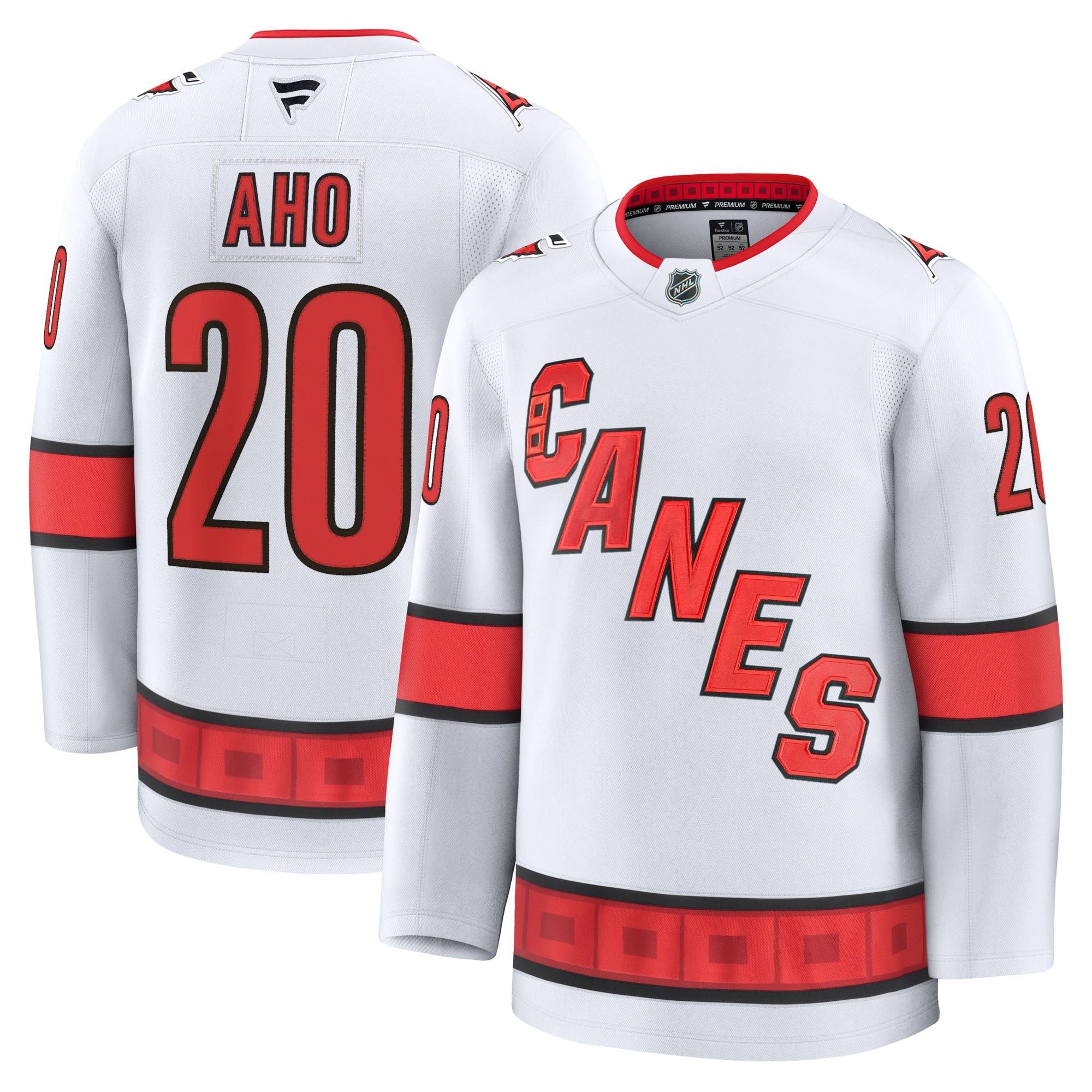 Sebastian Aho Carolina Hurricanes Alternate Premium Jersey - Red/Black/White - Image 11