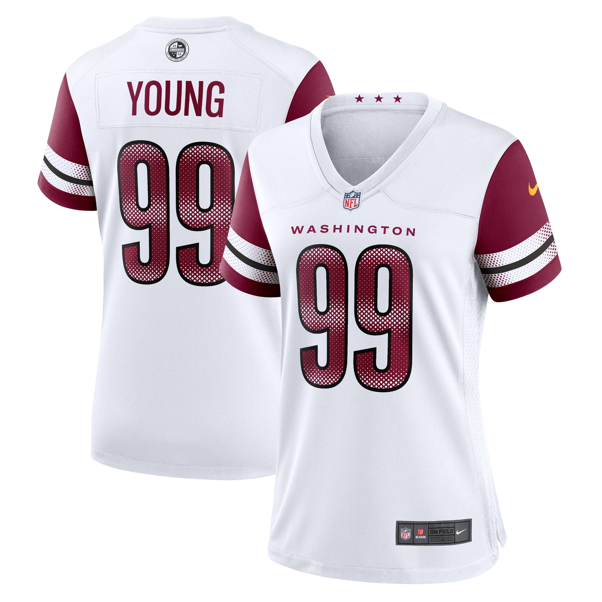 Chase Young Washington Commanders Nike Women's Player Jersey - Burgundy/Black/White - Image 8