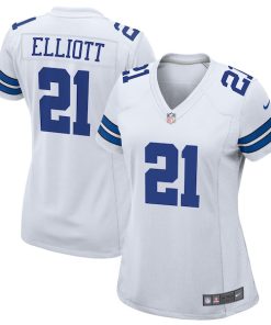 Ezekiel Elliott Dallas Cowboys Nike Women's Team Game Jersey - White/Navy