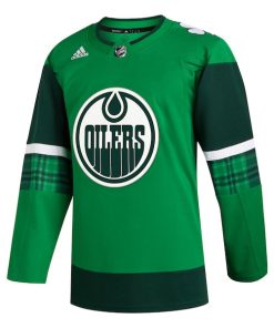 Alternative view of Edmonton Oilers adidas 2023 St. Patrick's Day Primegreen Authentic Jersey - Kelly Green