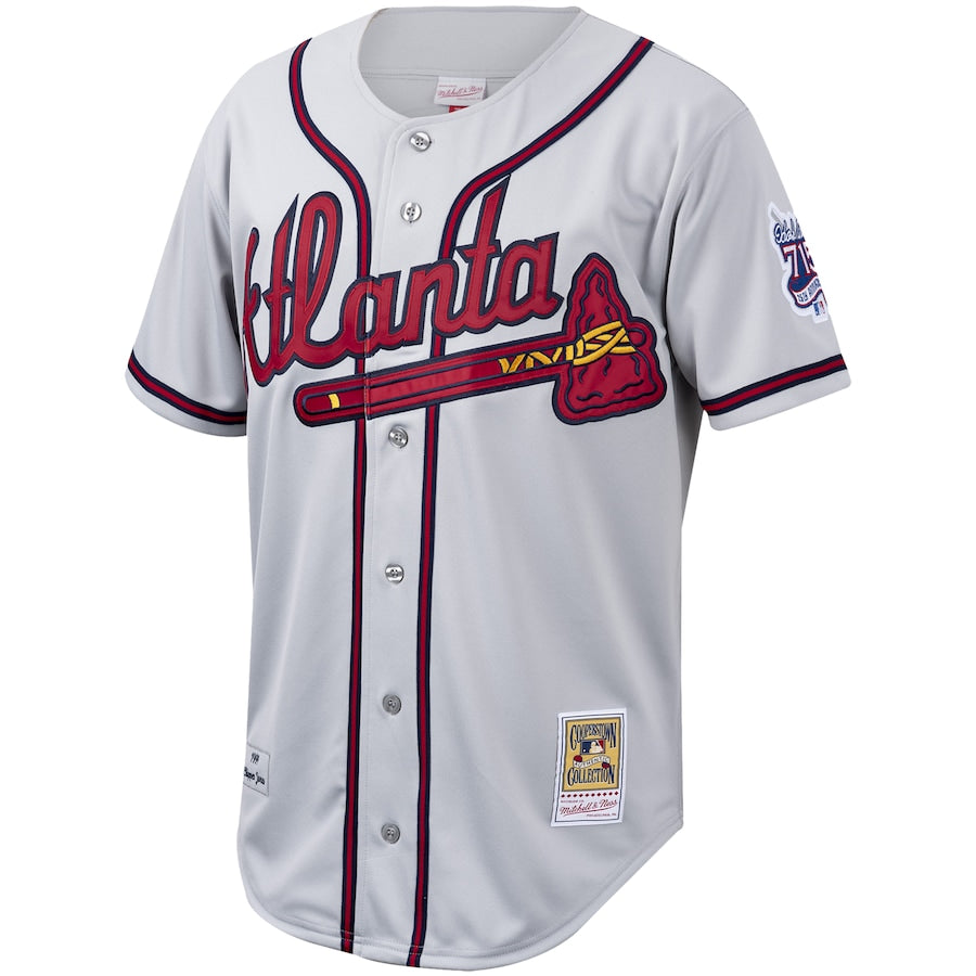 Chipper Jones Atlanta Braves Cooperstown Collection Authentic Jersey - Gray - Image 2