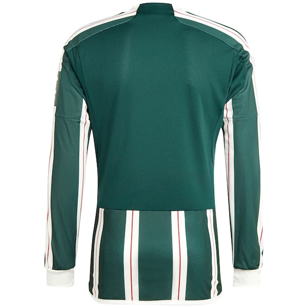 Manchester United adidas 2023/24 Away Long Sleeve Replica Jersey - Green - Image 3