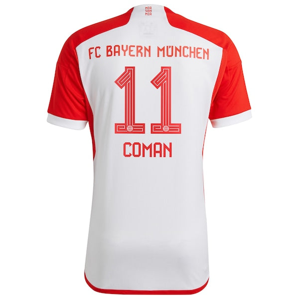 Kingsley Coman Bayern Munich adidas 2023/24 Home Replica Jersey - White - Image 3