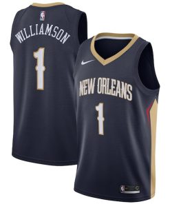 Alternative view of Zion Williamson New Orleans Pelicans Nike 2019 NBA Draft First Round Pick Swingman Jersey Navy - Icon Edition/White