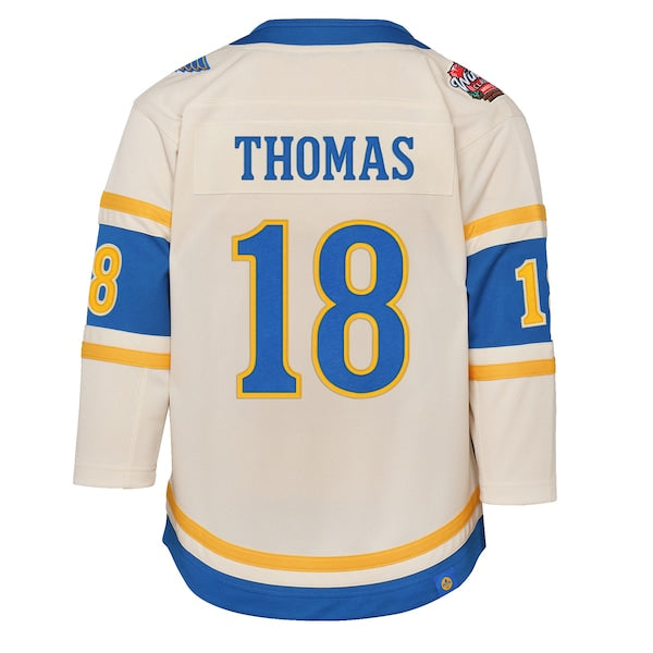 Robert Thomas St. Louis Blues Youth 2025 NHL Winter Classic Premier Player Jersey - Cream - Image 3