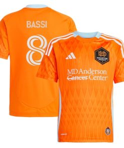 Alternative view of Amine Bassi Houston Dynamo FC adidas Youth 2025 Season 20 Replica Player Jersey - Orange