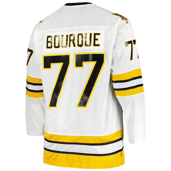 Ray Bourque Boston Bruins Big & Tall Captain Patch Blue Line Player Jersey - White - Image 3