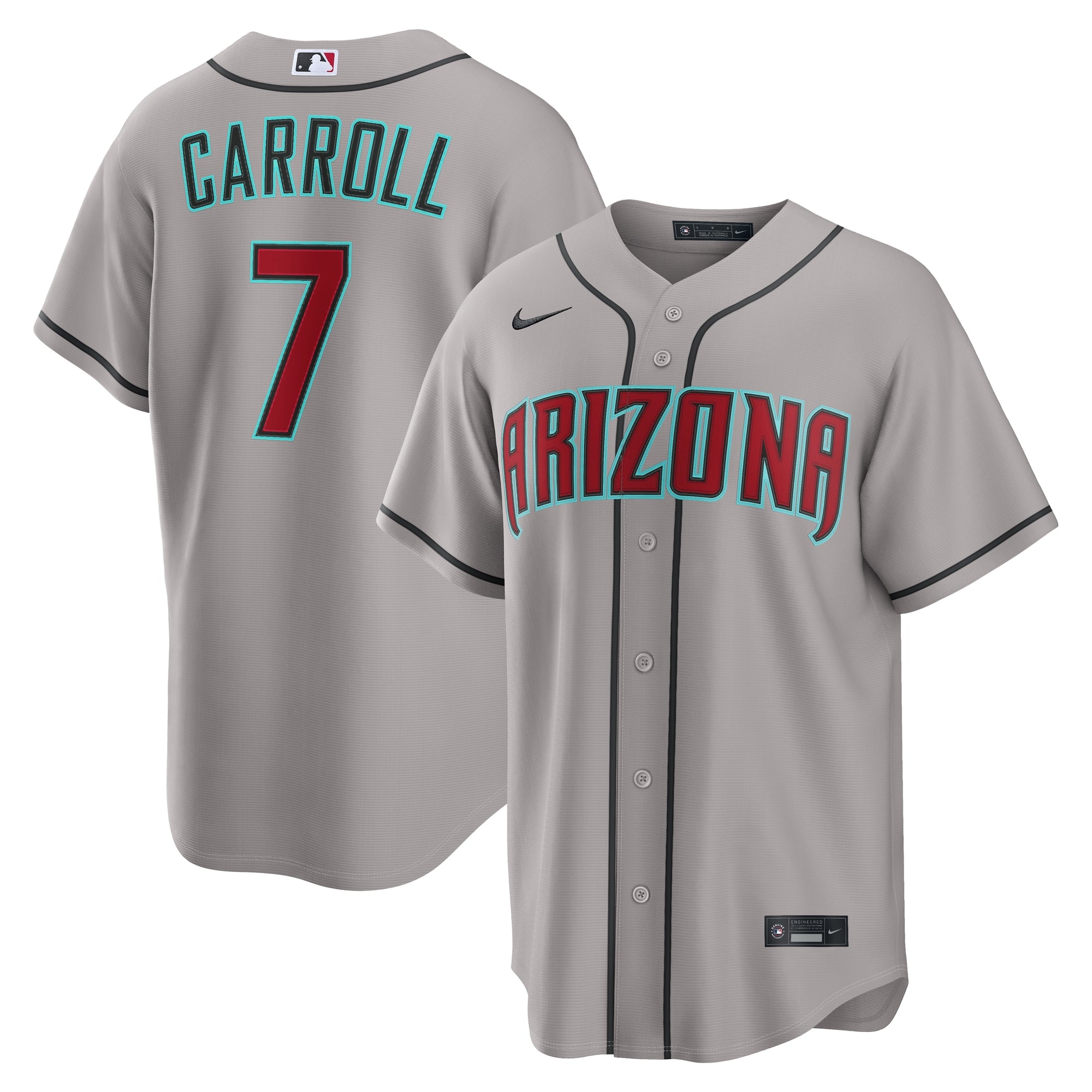 Corbin Carroll Arizona Diamondbacks Nike Alternate Replica Jersey - Black/Crimson/Gray - Image 6