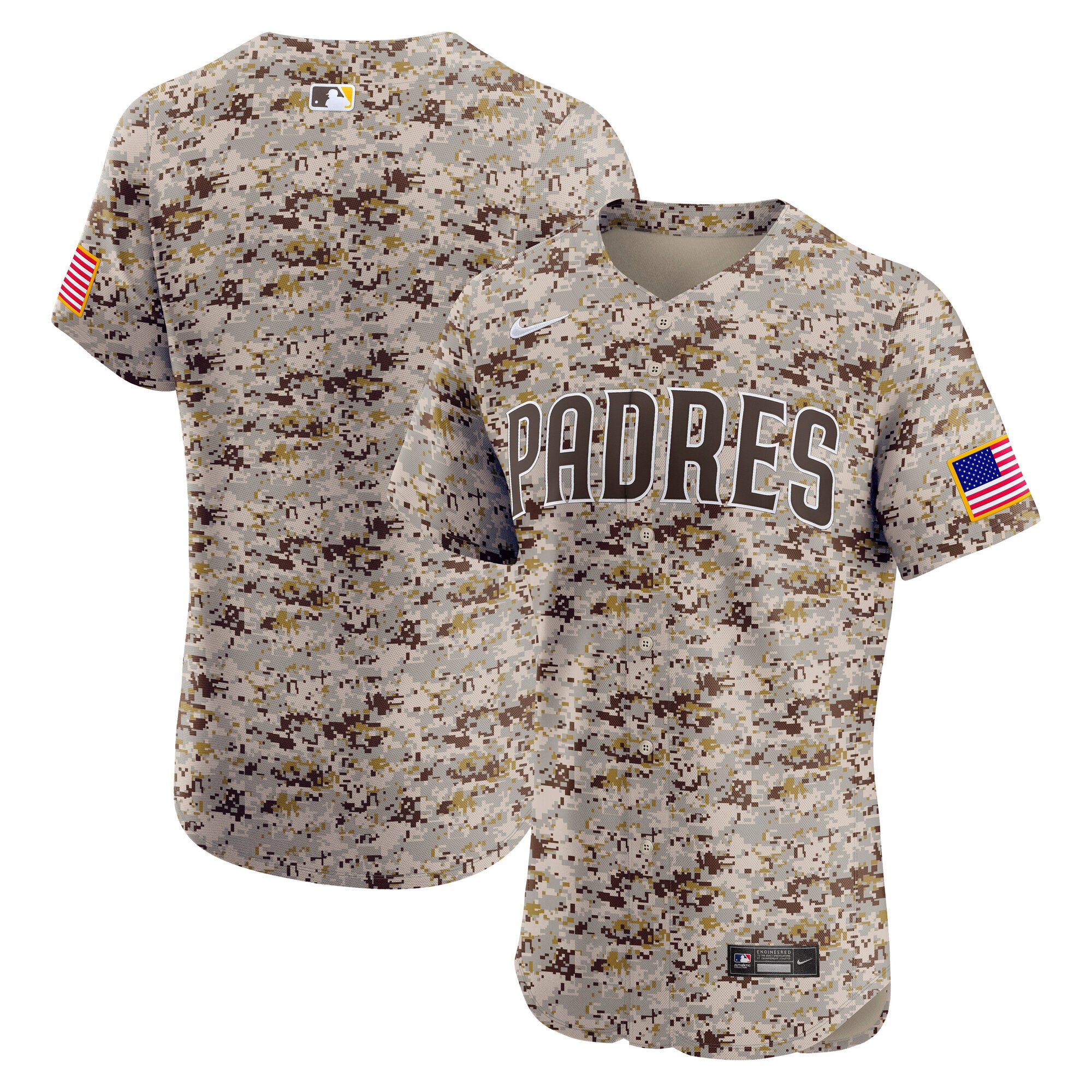 San Diego Padres Nike Home Elite Jersey - White/Brown/Camo - Image 8