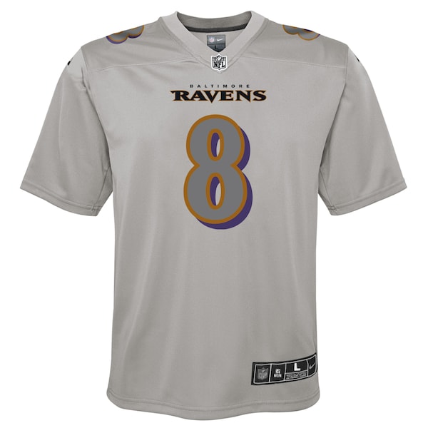 Lamar Jackson Baltimore Ravens Nike Youth Atmosphere Fashion Game Jersey - Gray - Image 2