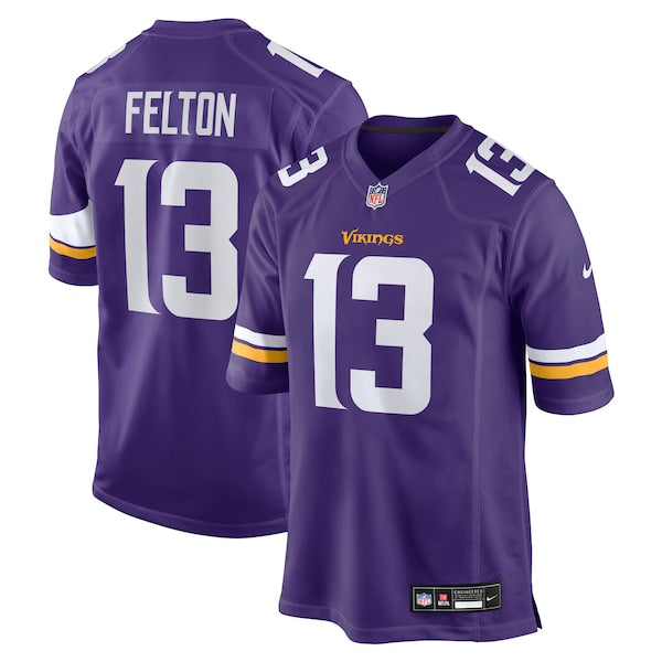 Tai Felton Minnesota Vikings Nike Team Game Jersey - Purple