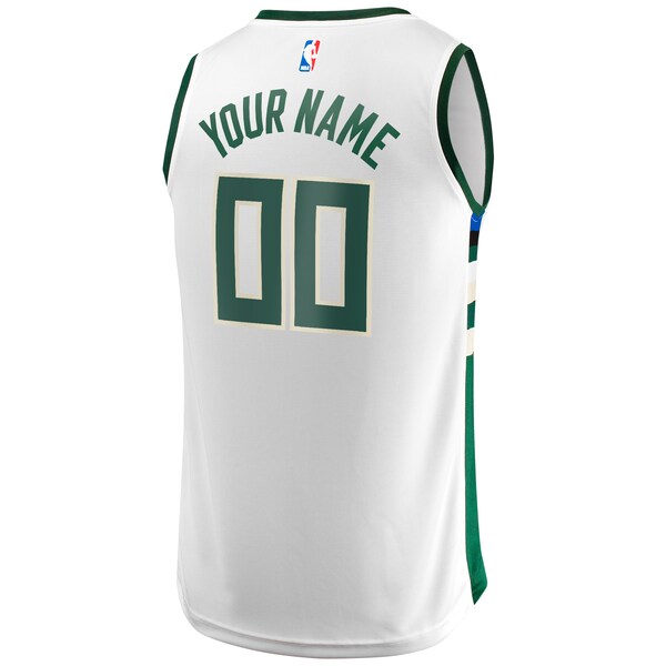 Milwaukee Bucks Youth Fast Break Replica Custom Jersey - Association Edition - White - Image 3