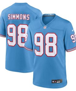 Jeffery Simmons Tennessee Titans Nike Oilers Throwback Alternate Game Player Jersey - Light Blue