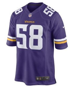Alternative view of Jordan Hicks Minnesota Vikings Nike Game Player Jersey - Purple