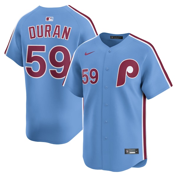 Jhoan Duran Philadelphia Phillies Nike Alternate Limited Player Jersey - Light Blue/White - Image 2