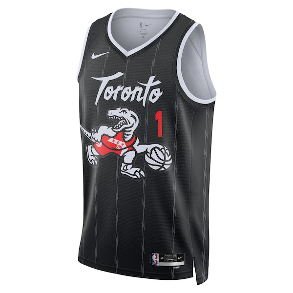 Gradey Dick Toronto Raptors Nike Unisex 2025/26 Swingman Jersey - Black - City Edition - Image 2