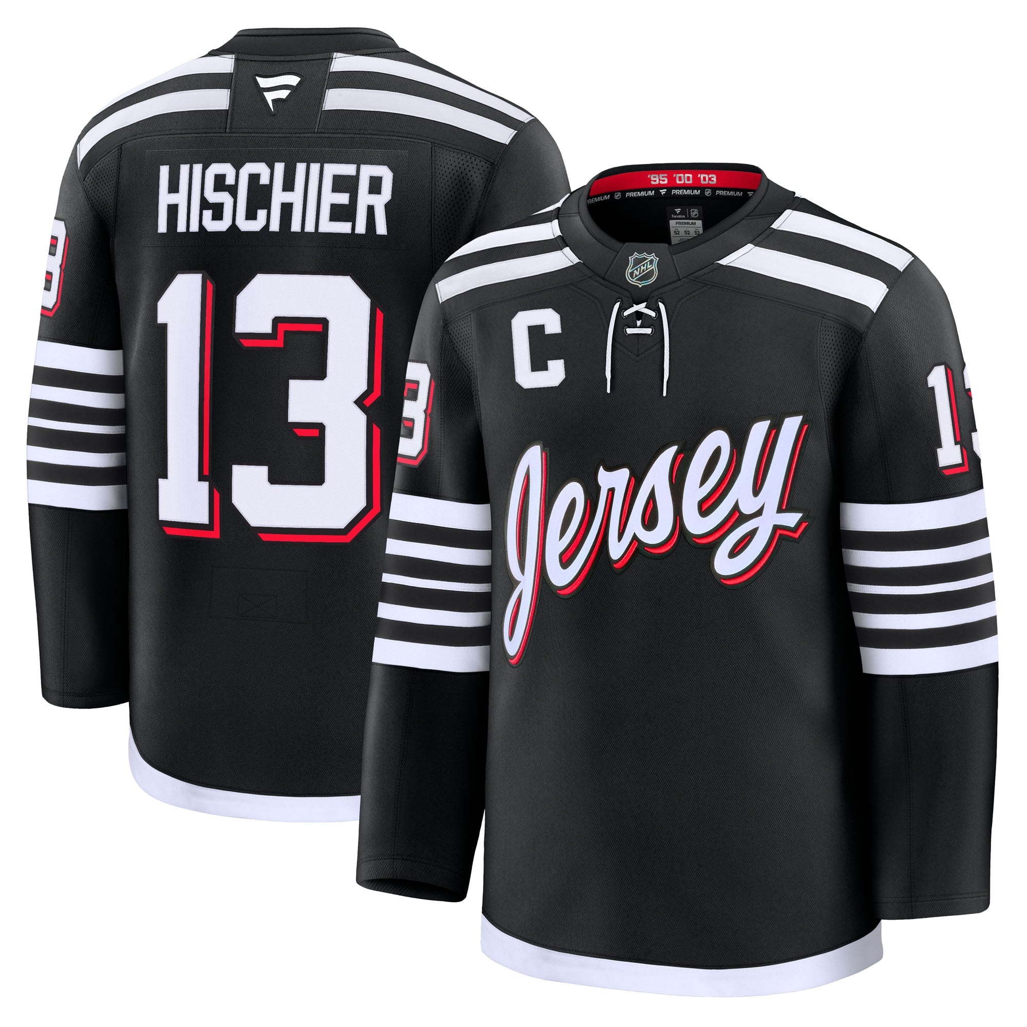 Nico Hischier New Jersey Devils Away Premium Jersey - White/Black/Red - Image 5