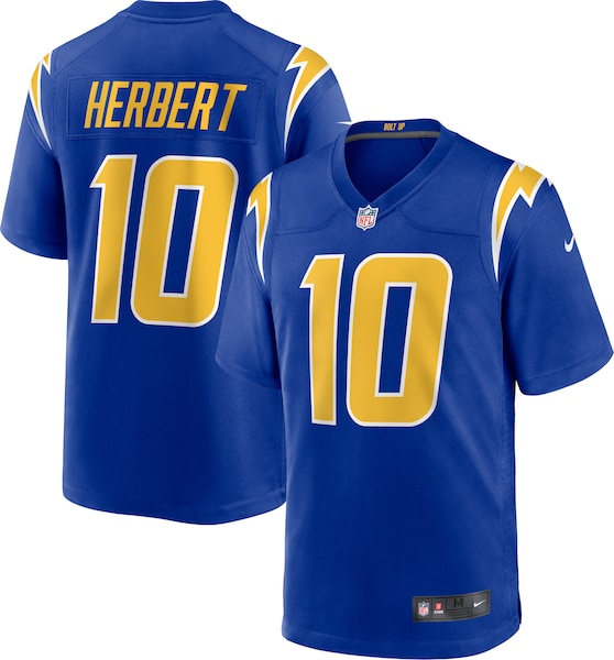 Justin Herbert Los Angeles Chargers Nike 2nd Alternate Game Jersey - Royal/Navy/White - Image 2