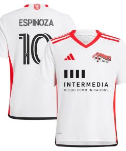 Cristian Espinoza San Jose Earthquakes adidas Youth 2024 The 50 Kit Replica Player Jersey - White