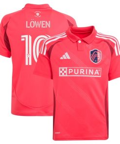 Eduard L?wen St. Louis City SC adidas Youth 2025 Forever CITY Red Replica Player Jersey - Red